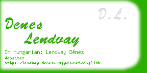 denes lendvay business card